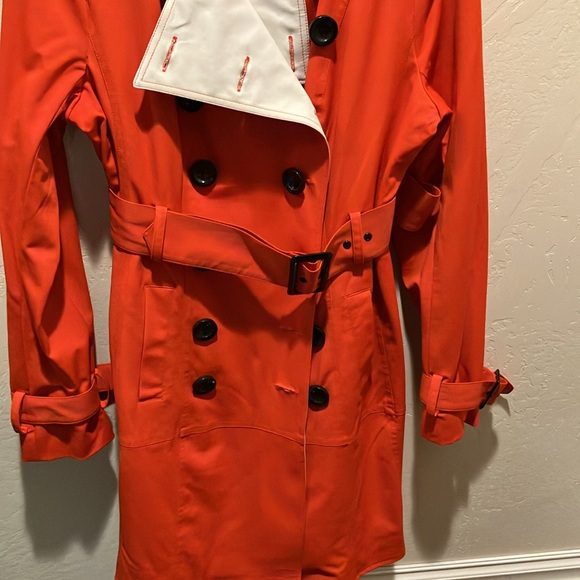 NWOT Worthington M/L Rain/Trench Coat Orange/Tan Satin Lined Nice - Picture 3 of 8